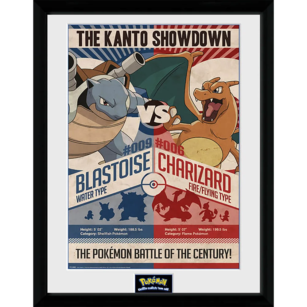 Pokémon Red V Blue - 16 x 12 Inches Framed Photograph Bild 1