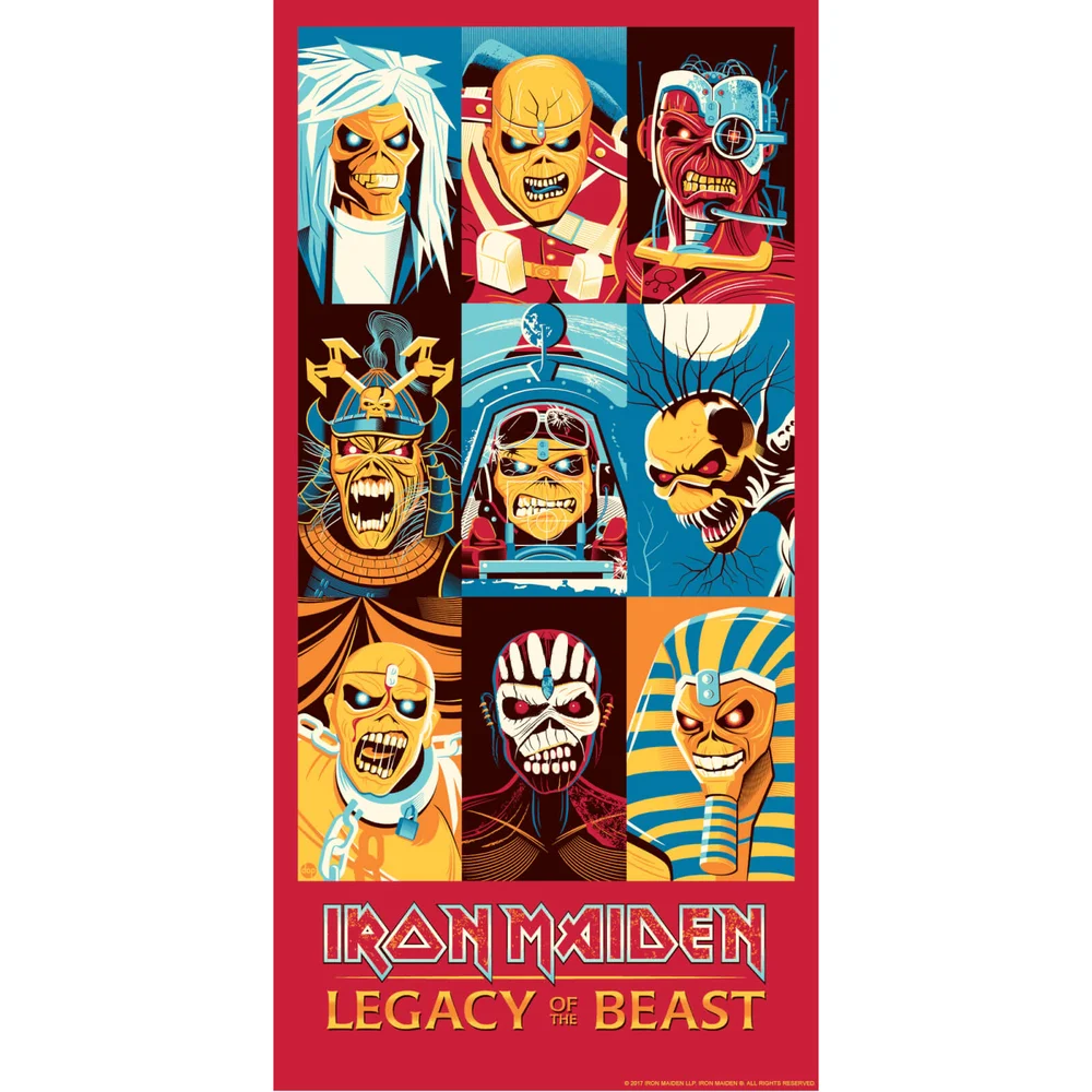 Iron Maiden – Zavvi Exklusives Signiertes Silkscreen von Dave Perillo (30cm x 60cm) Bild 1