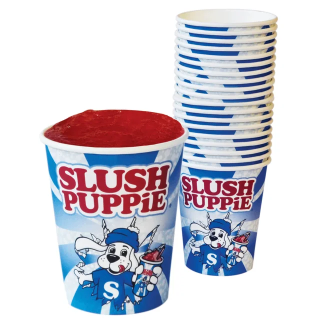 Slush Puppie Pappbecher mit Trinkstrohhalme (20er Pack)
