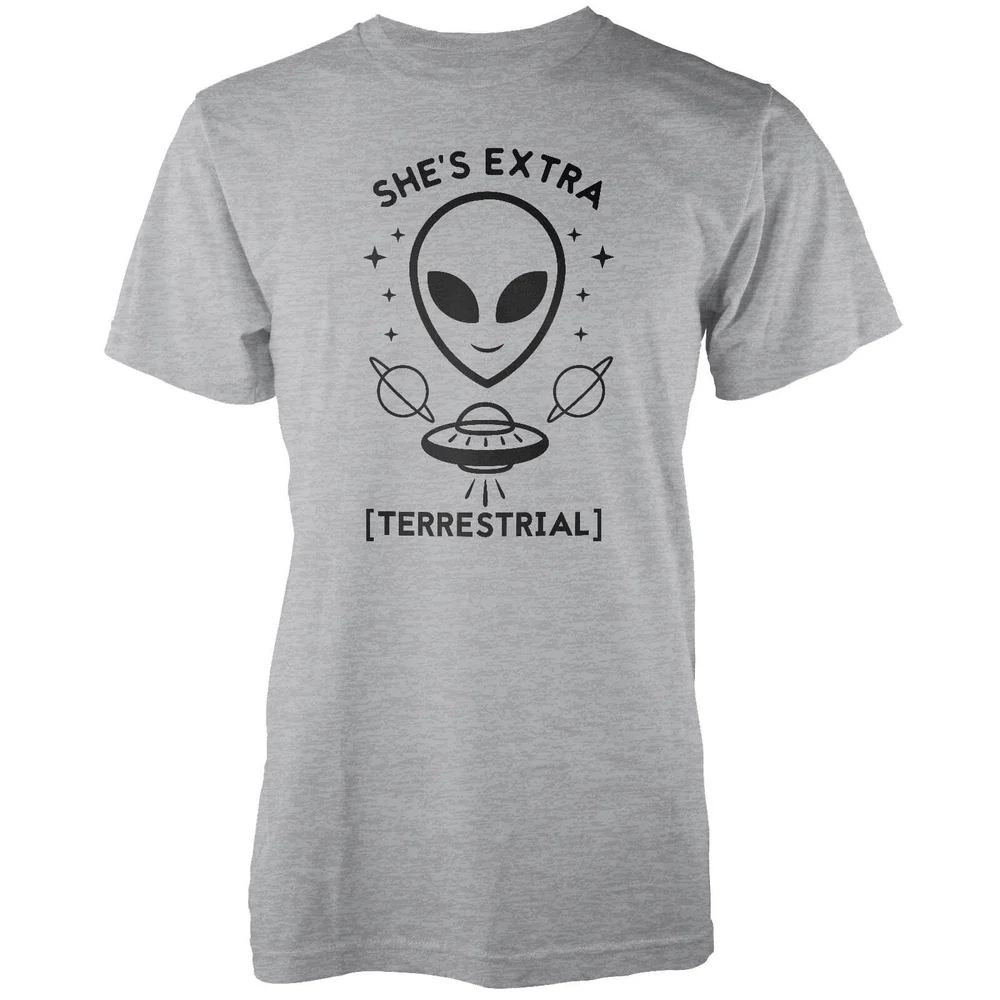 She's Extra Terrestrial Grey T-Shirt - S - Grau Bild 1