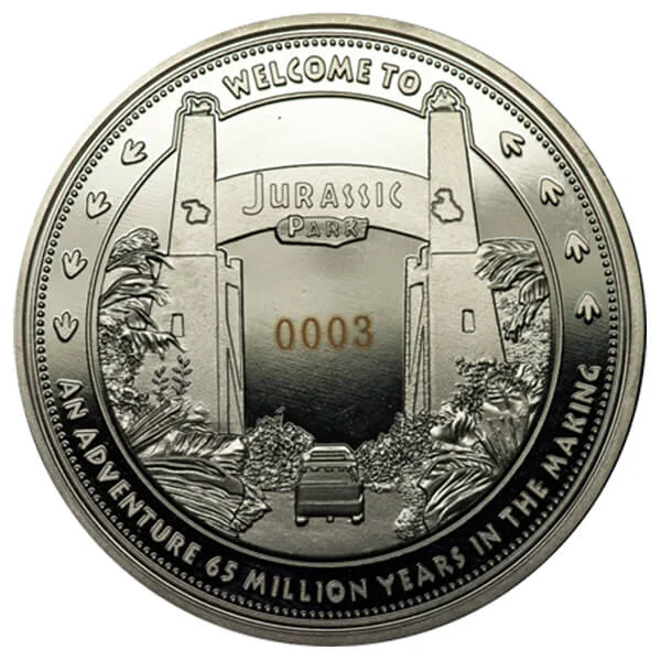 Jurassic Park 'Welcome To' Collector’s Limited Edition Coin: Silver Variant – Zavvi Exclusive Bild 1