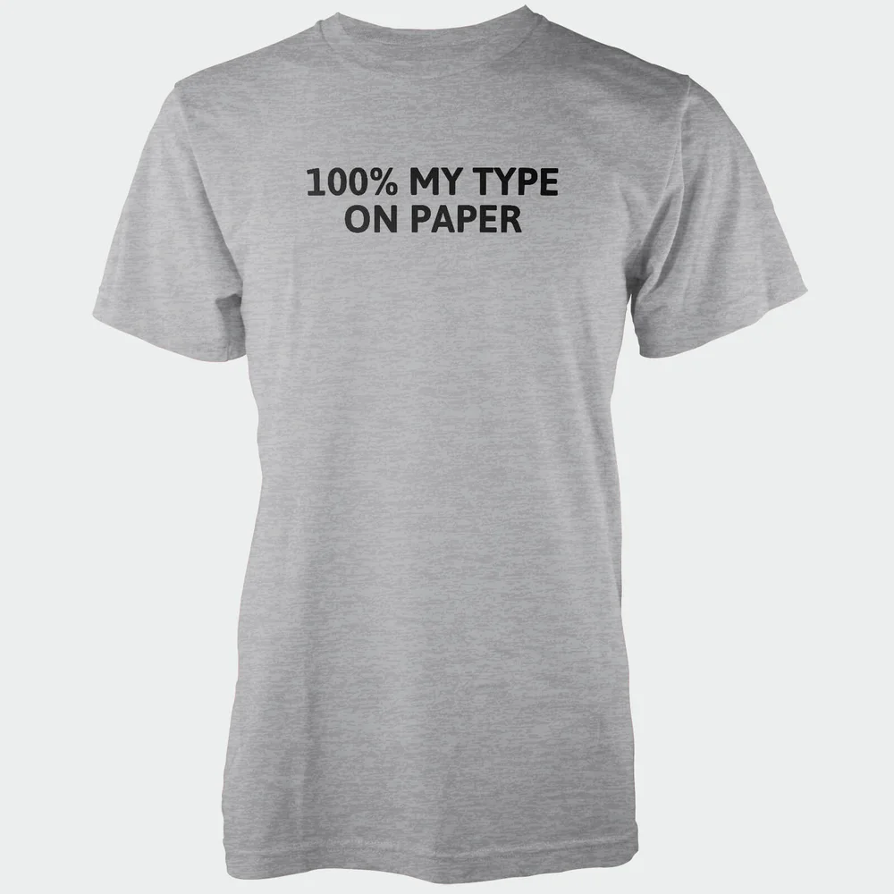 100% My Type On Paper Men's Grey T-Shirt - S - Grau Bild 1
