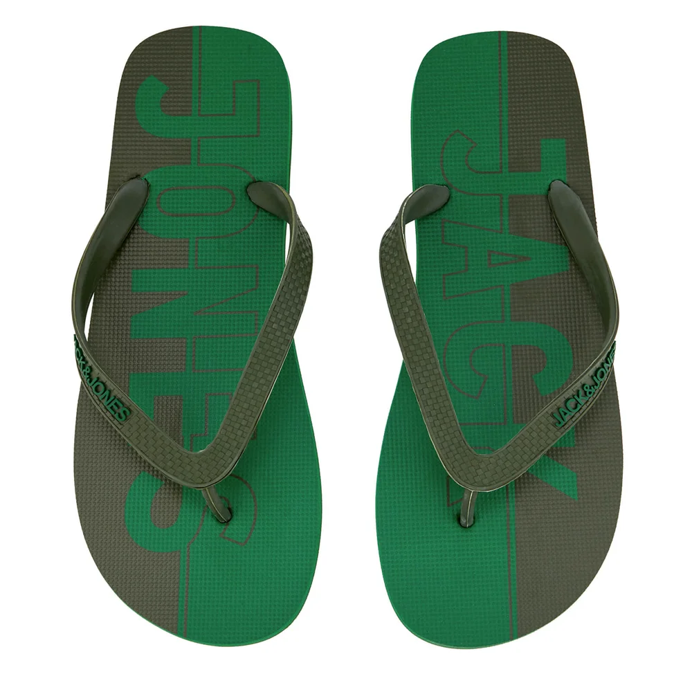 Jack & Jones Men's Logo Flip Flops - Amazon/Rifle Green - UK 6-7/EU 40-41 - Grün Bild 1