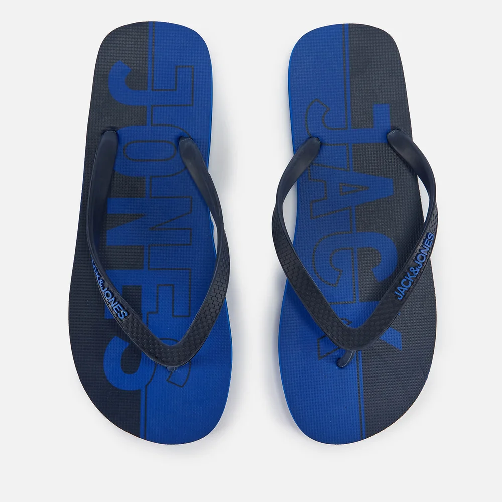 Jack & Jones Men's Logo Flip Flops - Turkish Sea/Navy Blazer - UK 6-7/EU 40-41 - Blau Bild 1