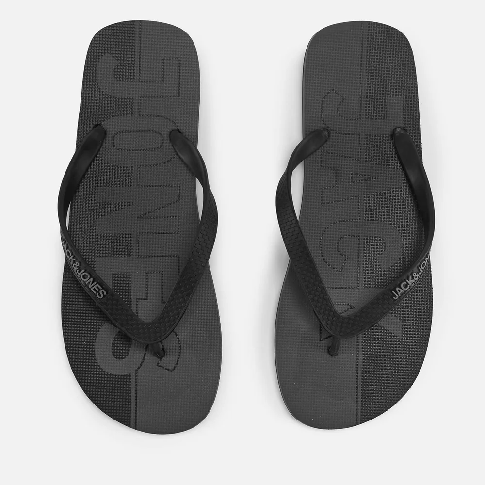 Jack & Jones Men's Logo Flip Flops - Anthracite/Castlerock - UK 6-7/EU 40-41 - Schwarz Bild 1
