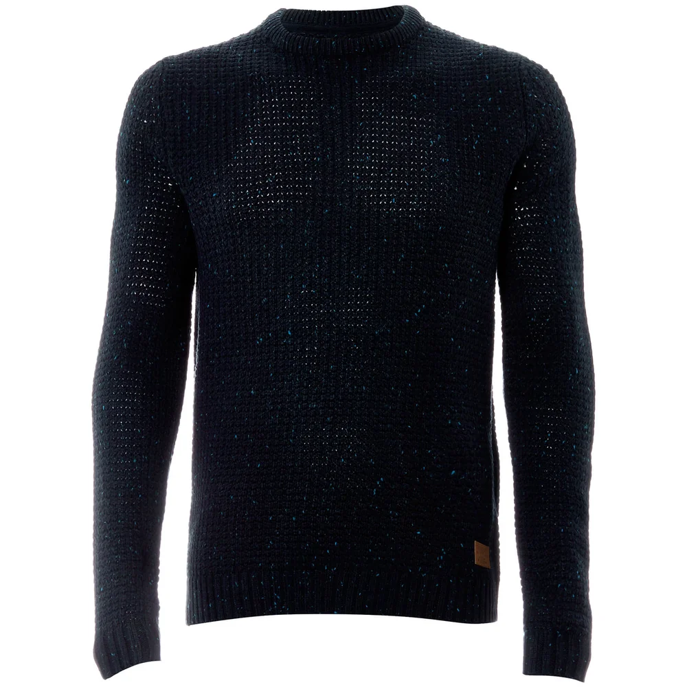 Threadbare Men's Copenhagen Chunky Crew Neck Jumper - Navy Nep - S - Marineblau Bild 1
