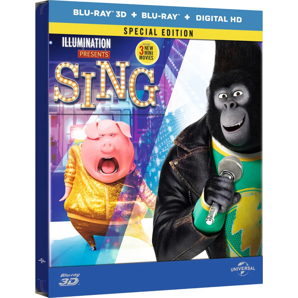 Sing 3D (Includes 2D Version) Limited Edition Steelbook Bild 1