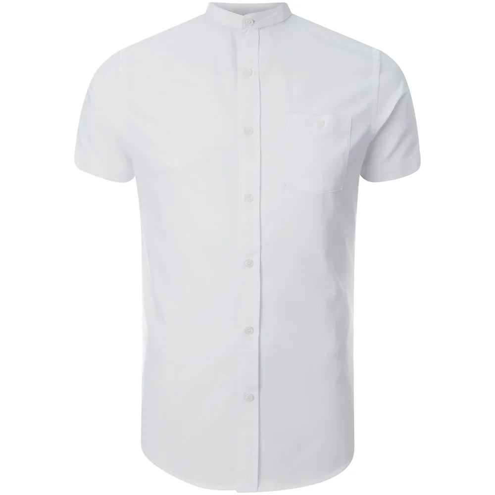 Brave Soul Men's Tribune Short Sleeve Shirt - White - S - Weiß Bild 1
