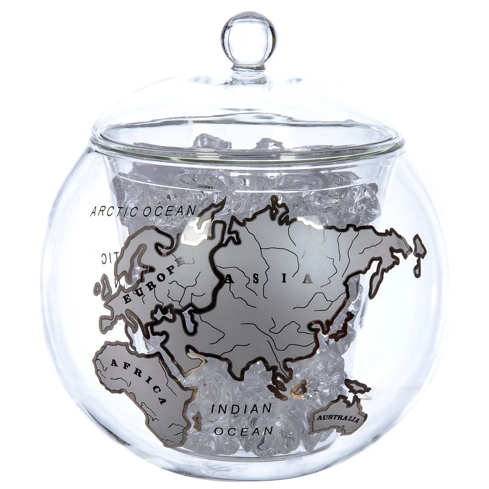 Globe Ice Bucket with Silver Map Bild 1