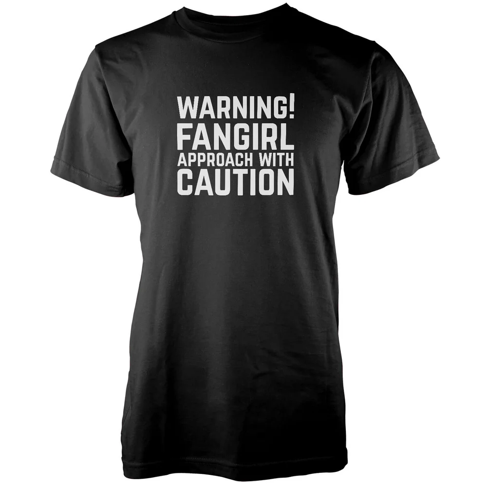 Warning! Fangirl Approach With Caution Black T-Shirt - S Bild 1