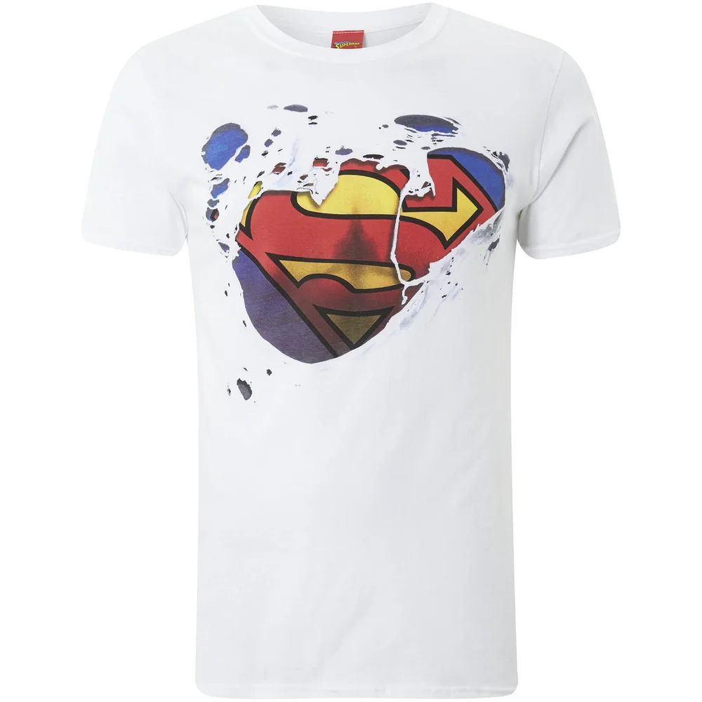 DC Comics Superman Torn Männer T-Shirt - Weiß - S Bild 1