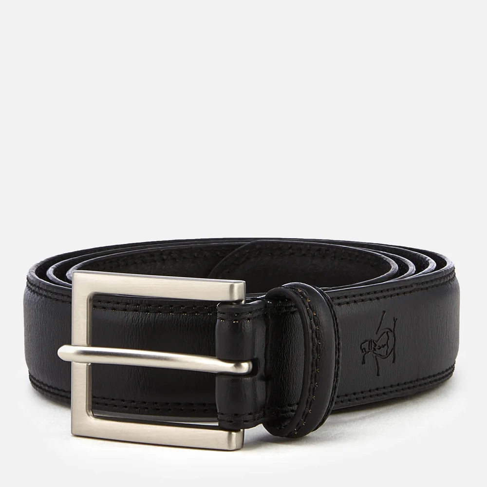 Original Penguin Men's Leather Double Edge Stitch Belt - Black - S-M - Schwarz Bild 1
