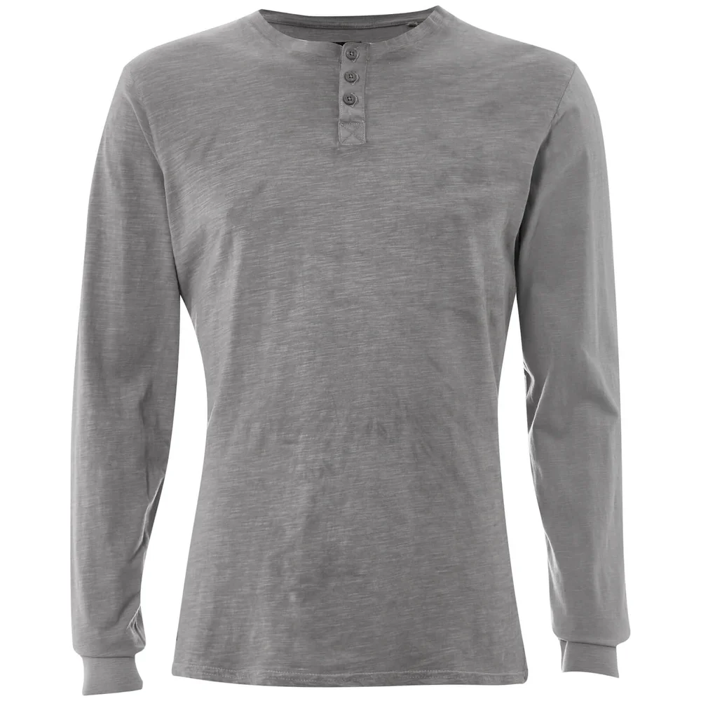 Threadbare Men's Austin Grandad Long Sleeve Top - Grey - S Bild 1