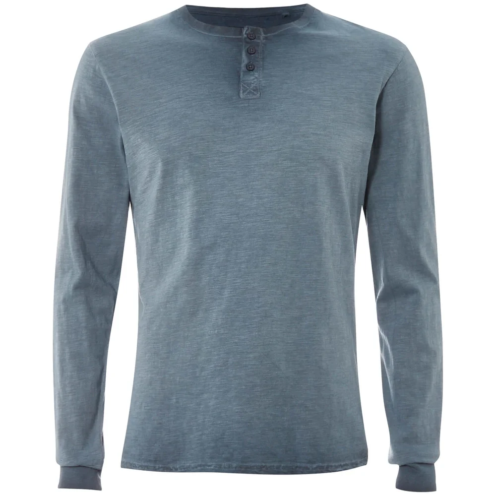 Threadbare Men's Austin Grandad Long Sleeve Top - Denim - S Bild 1