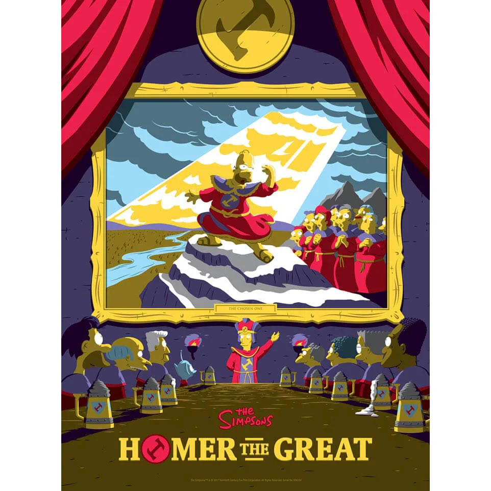 The Simpsons: Homer the Great Variant Silkscreen Print by Florey - Limited to 100 - Zavvi UK Exclusive Bild 1