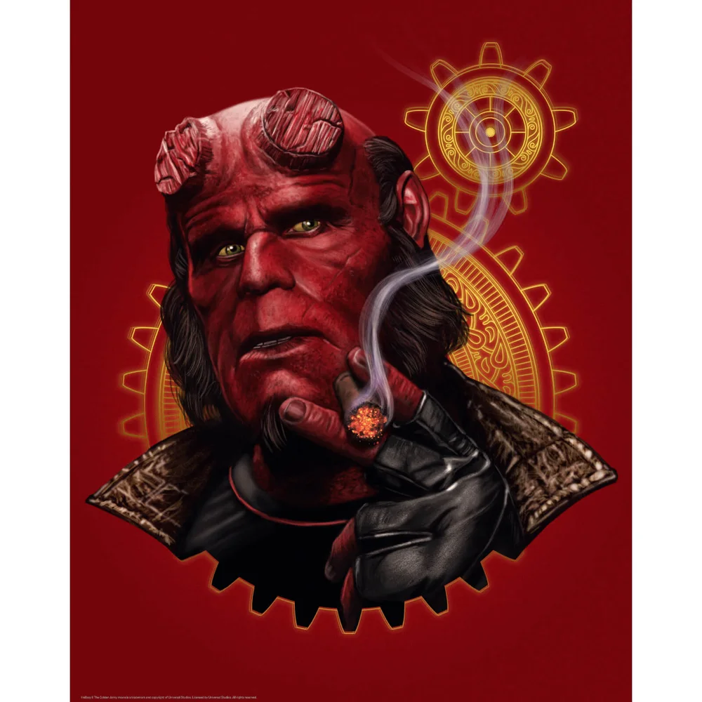 Limited Edition Fine Art Giclee - Hellboy - Smoking - Zavvi Exclusive Bild 1