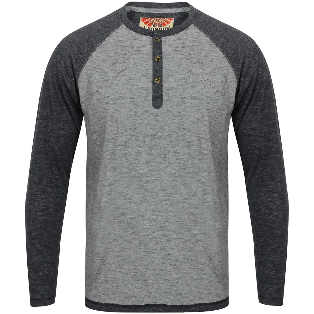 Tokyo Laundry Men's Jephro Long Sleeve Henley Top - Navy - S - Marineblau Bild 1