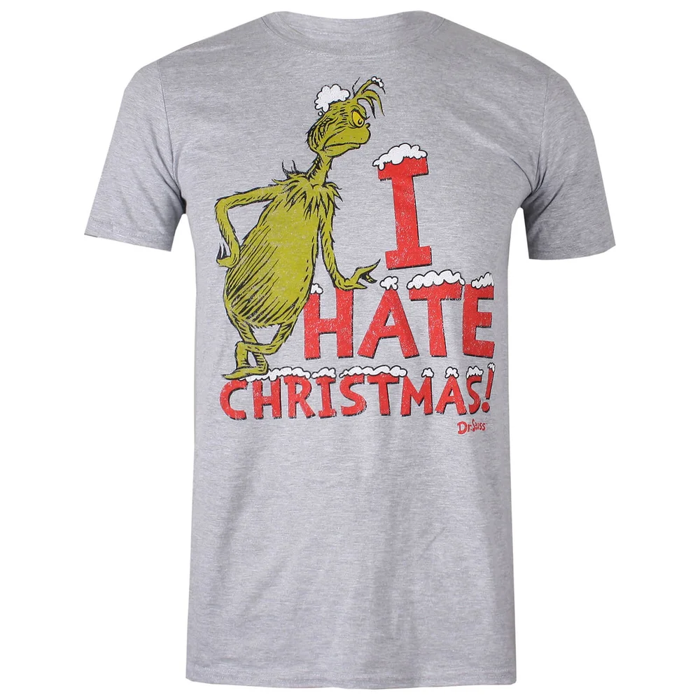 The Grinch Men's Christmas Vintage Hate T-Shirt - Grey Marl - S Bild 1
