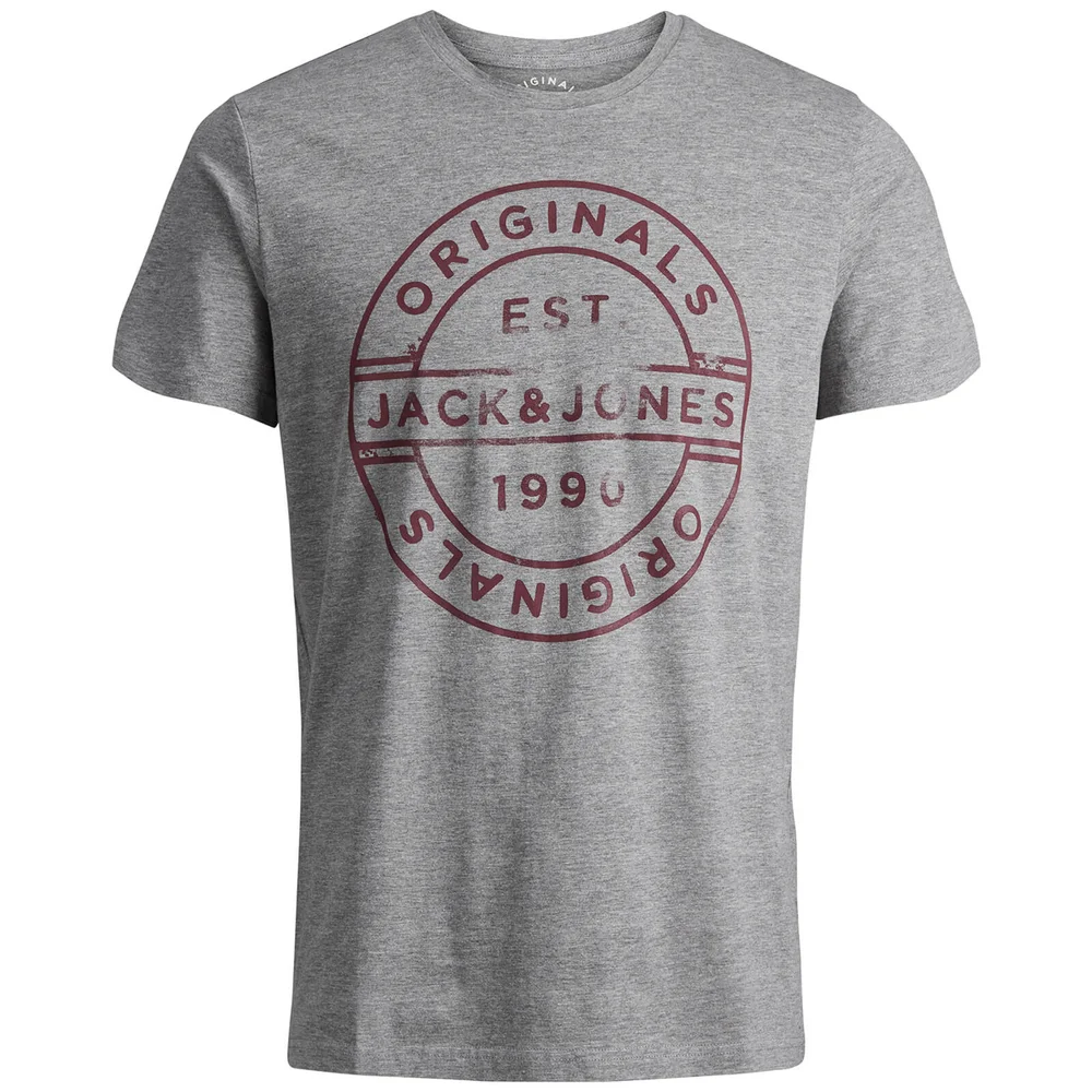 Jack & Jones Originals Men's Slack T-Shirt - Light Grey Marl - S - Grau Bild 1