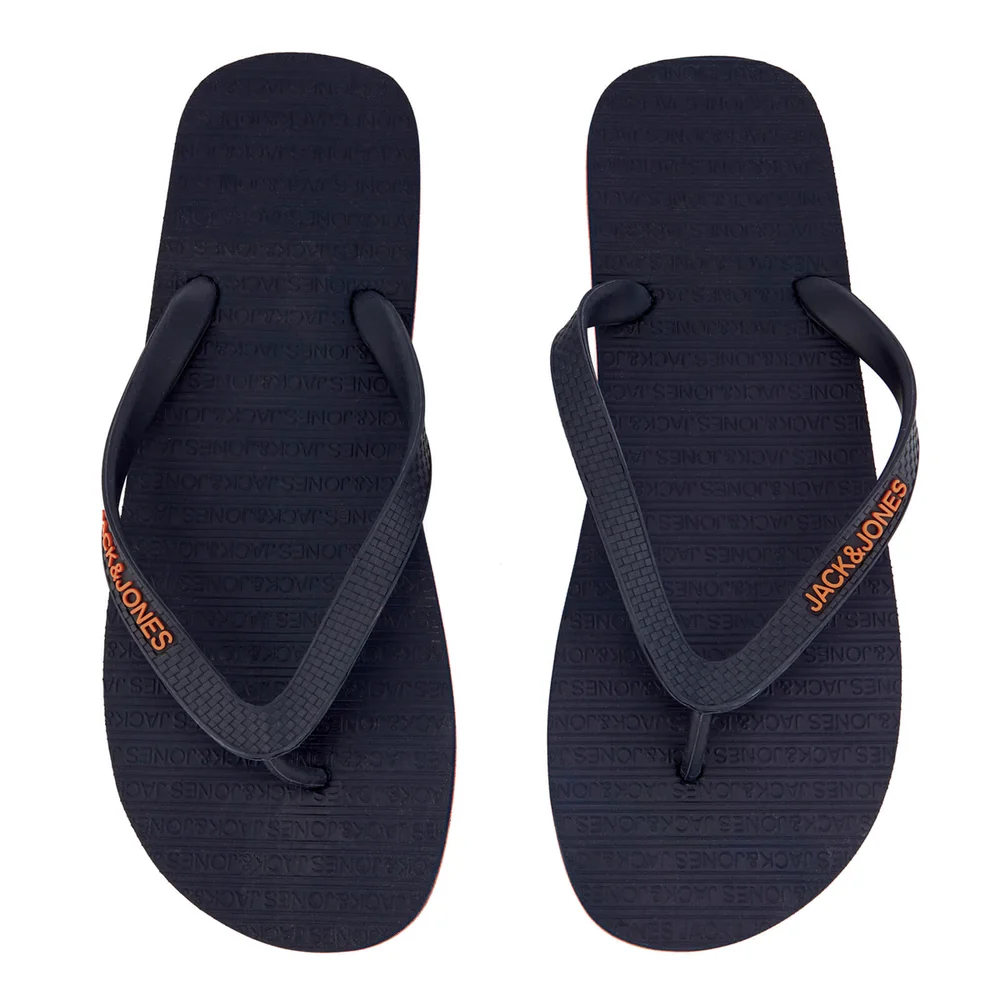 Jack & Jones Men's Plain Flip Flops - Navy Blazer/Orange Ochre - UK 6-7/EU 40-41 - Marineblau Bild 1