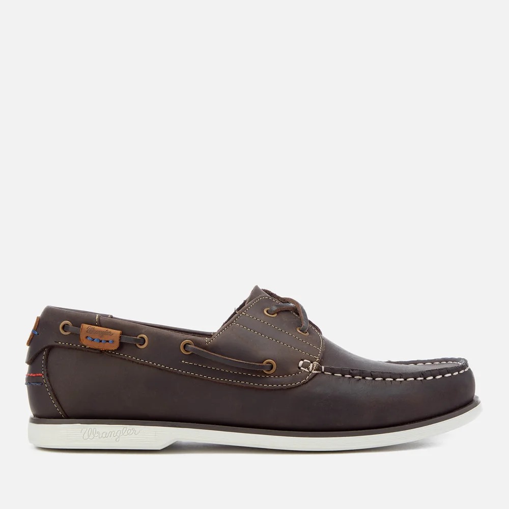 Wrangler Men's Ocean Leather Boat Shoes - Dark Brown - UK 6 - Braun Bild 1