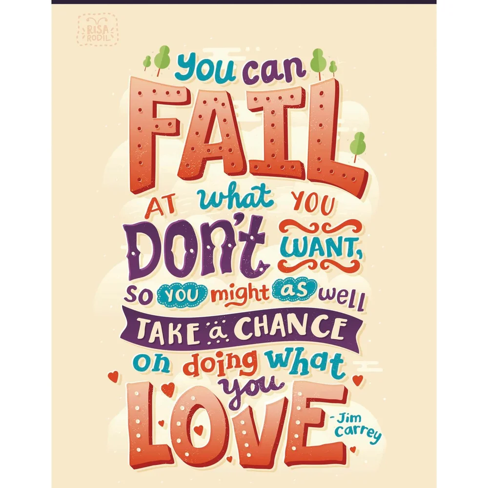 Jim Carrey 'You Can Fail At What You Don't Want' Art Print Bild 1