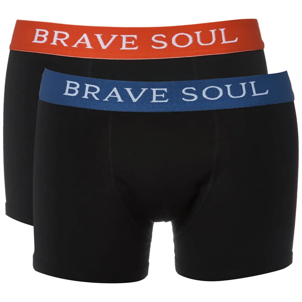 Brave Soul Men's Bruno 2-Pack Boxers - Black/Red/Blue - S - Black/Red/Blue Bild 1