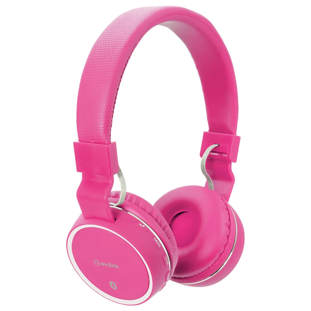 AV: Link Wireless Bluetooth On-Ear Noise Cancelling Headphones (With Built-in FM Radio) - Pink Bild 1