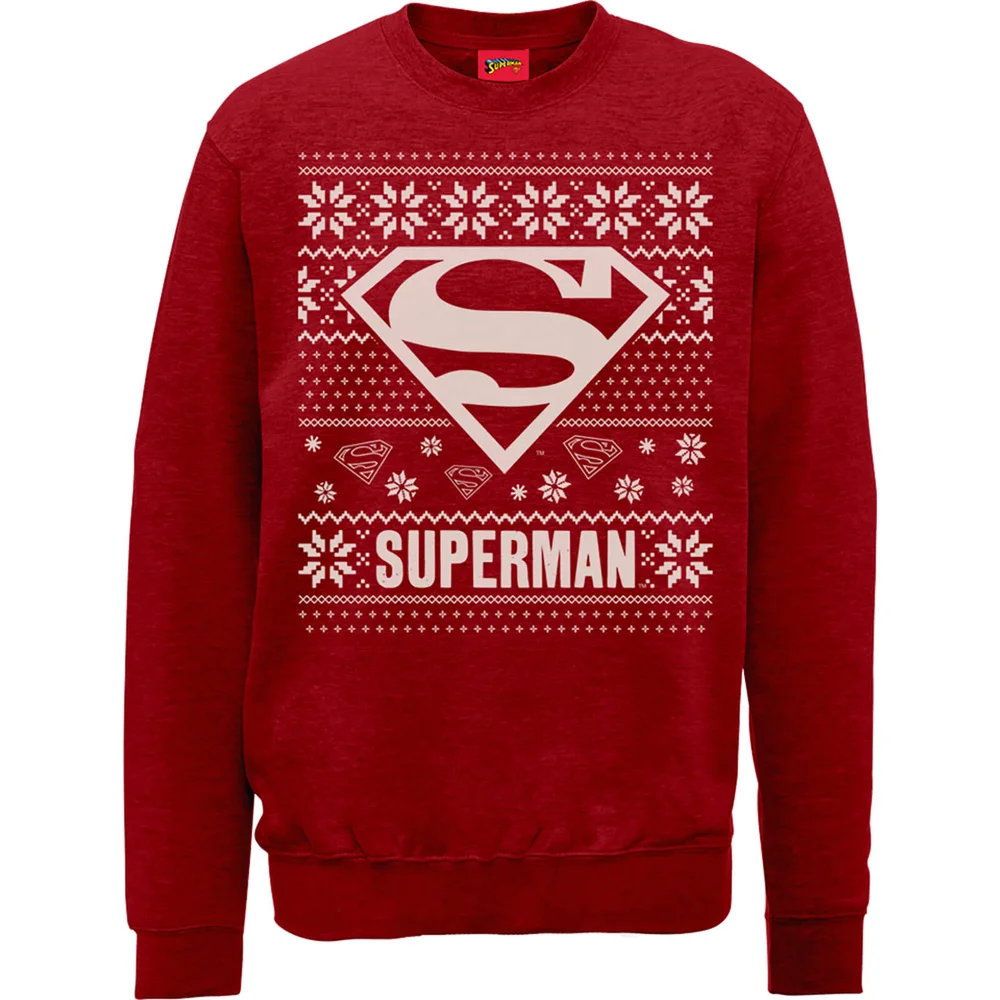 DC Comics Superman Christmas Knit Logo Weihnachtspullover – Rot - S Bild 1