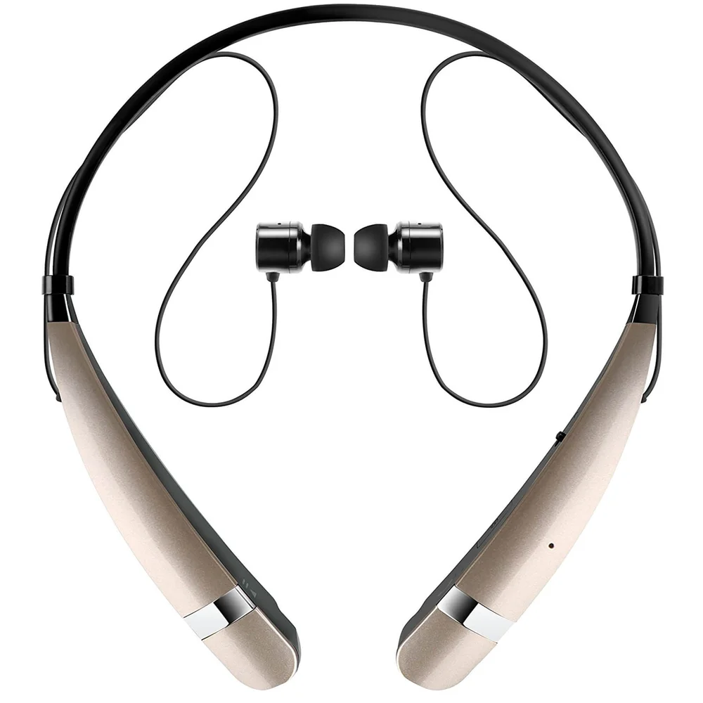 LG Tone Pro Halsband Sport Bluetooth Ohrhörer mit eingebautem Mikrofon – Gold Bild 1
