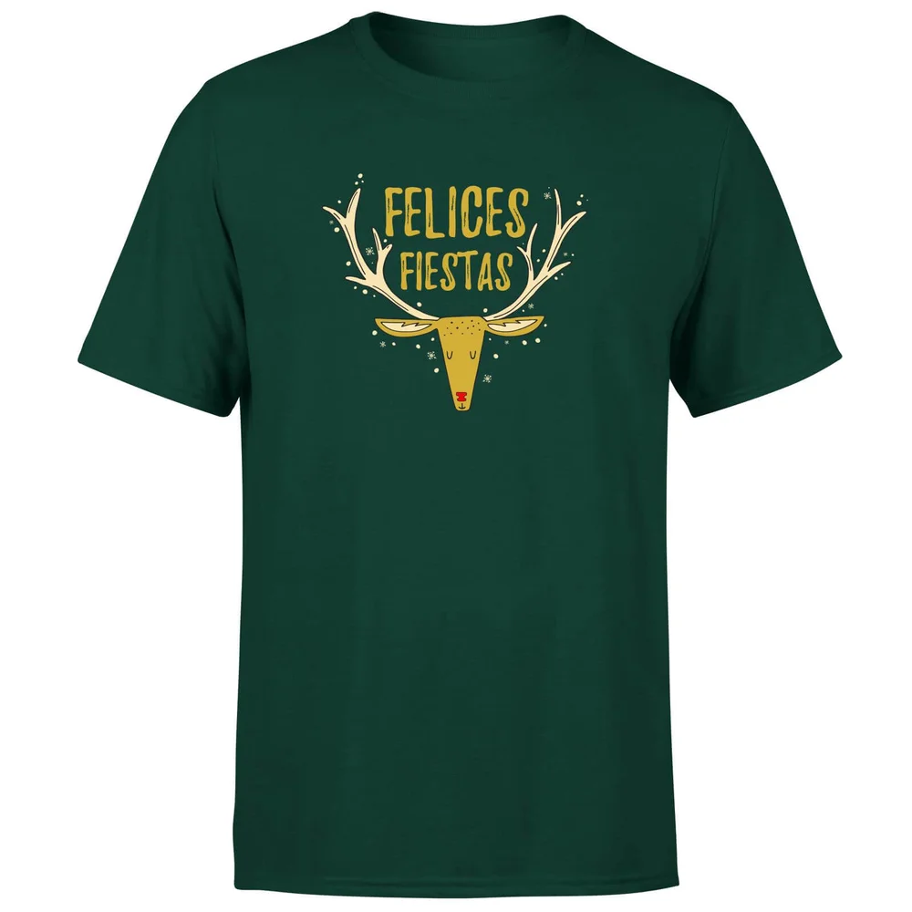 Felices Fiestas Reindeer T-Shirt - Forest Green - S - Waldgrün Bild 1