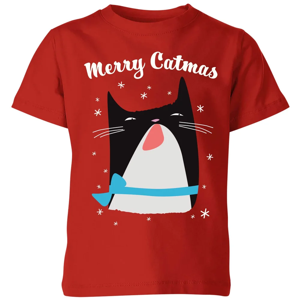 Merry Catmas Kids' T-Shirt - Red - 3-4 Jahre - Rot Bild 1