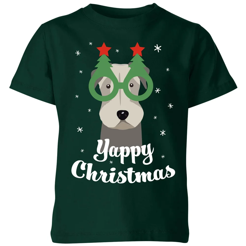 Yappy Christmas Kids' T-Shirt - Forest Green - 3-4 Jahre - Waldgrün Bild 1