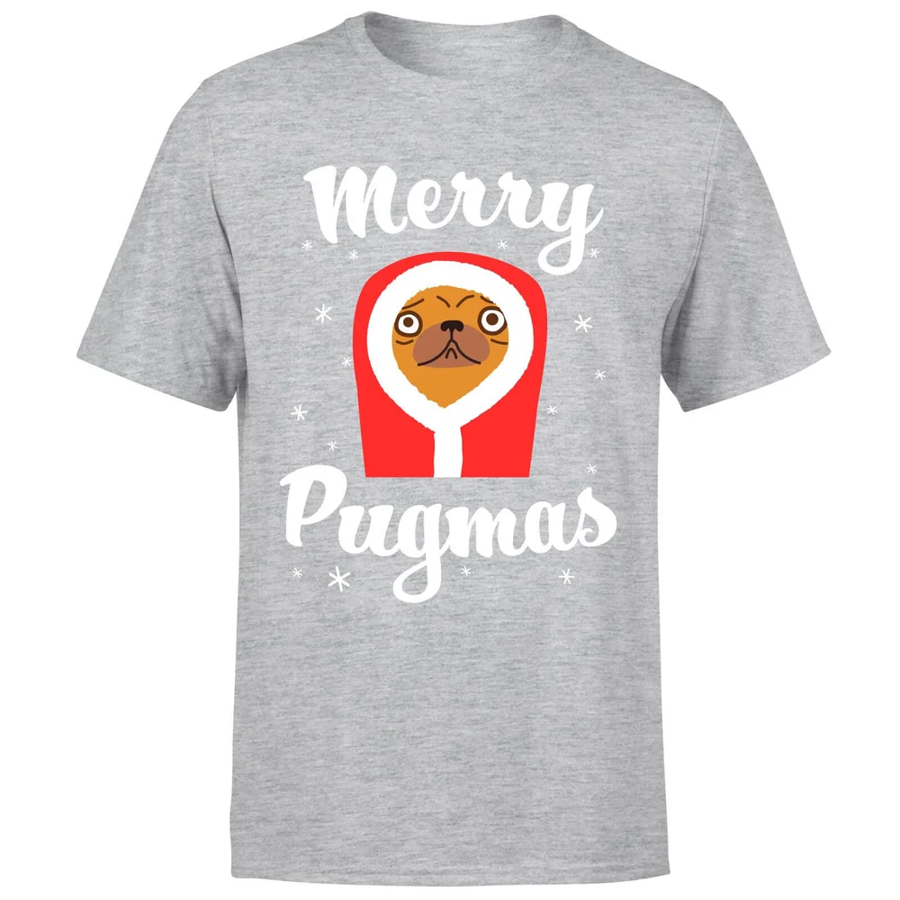 Merry Pugmas T-Shirt - Grey - S - Grau Bild 1