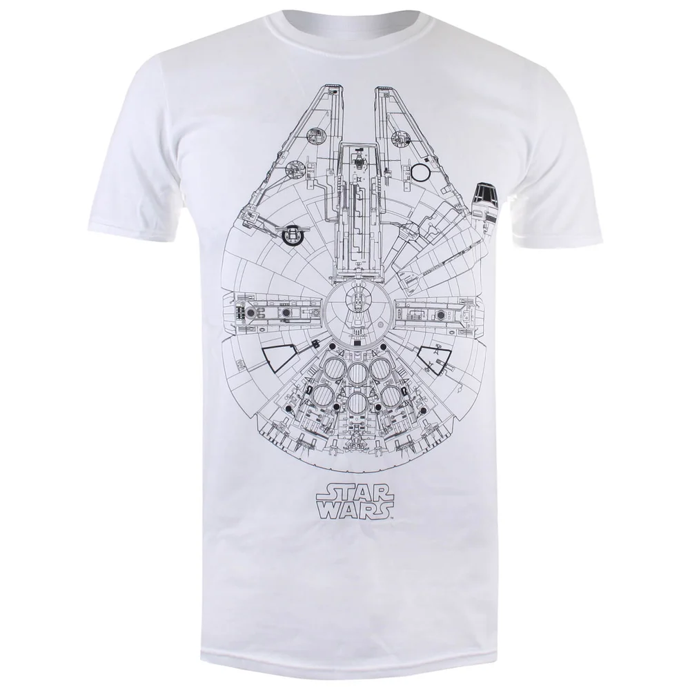 Star Wars Men's Millenium Lines T-Shirt - White - S - Weiß Bild 1