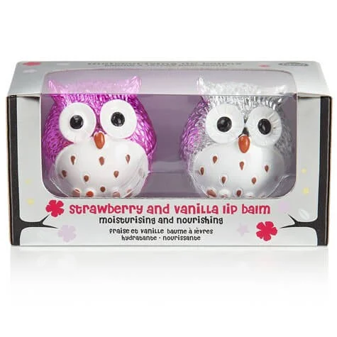 Metallic Owl Lip Balm Duo - Strawberry/Vanilla Bild 1