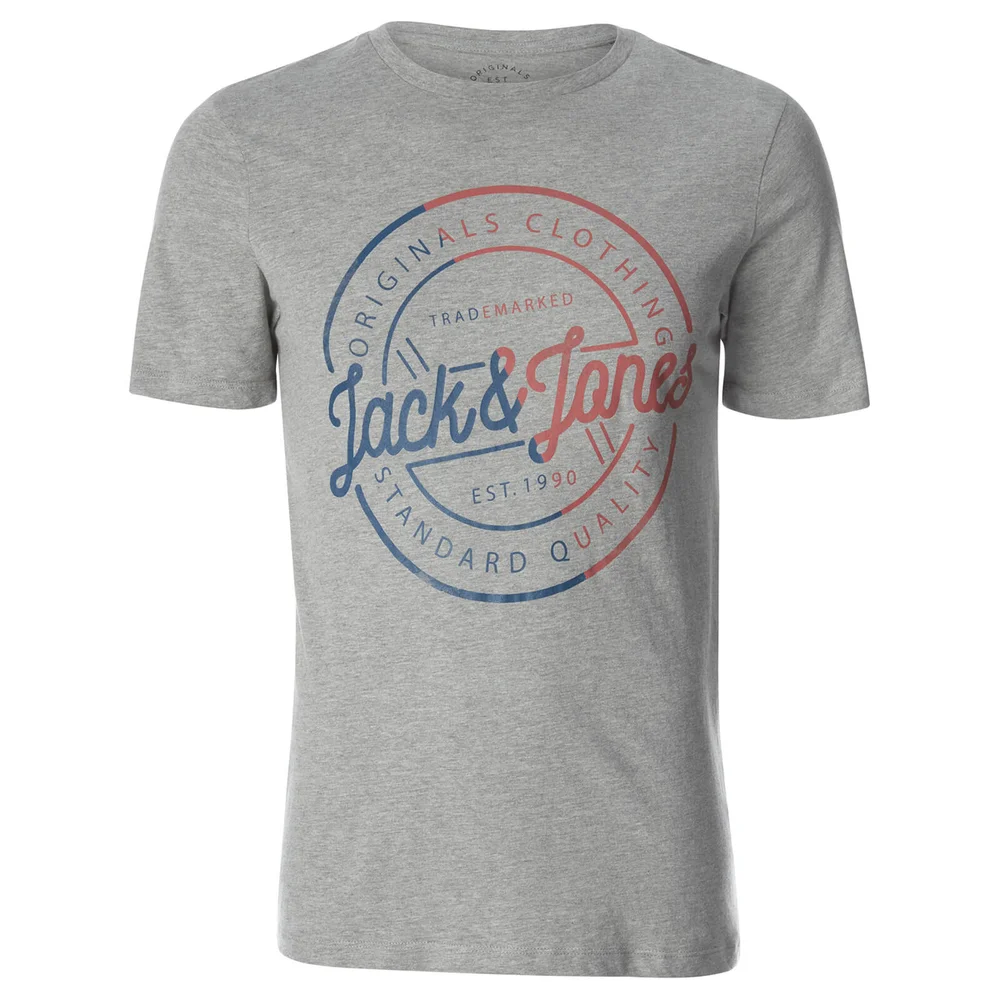Jack & Jones Men's Originals Logo T-Shirt - Light Grey Marl - S - Grau Bild 1