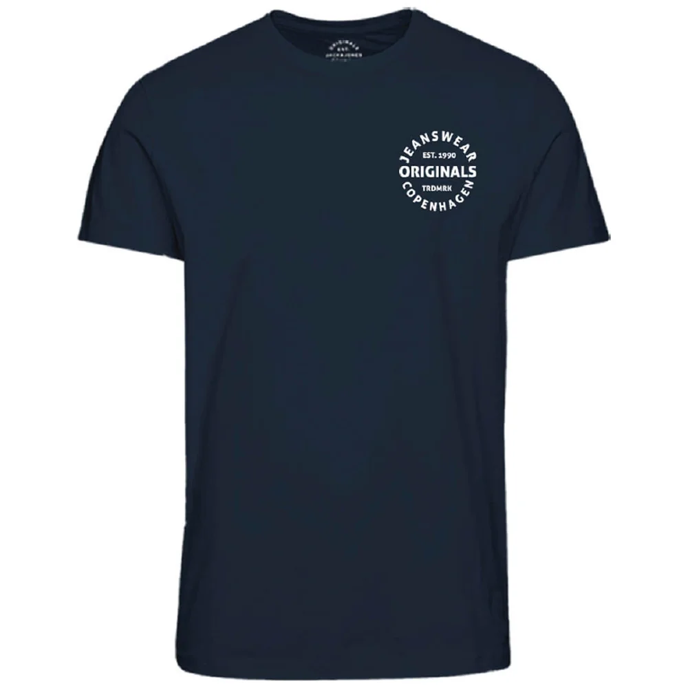 Jack & Jones Men's Originals Art Chest Print T-Shirt - Total Eclipse - S - Blau Bild 1
