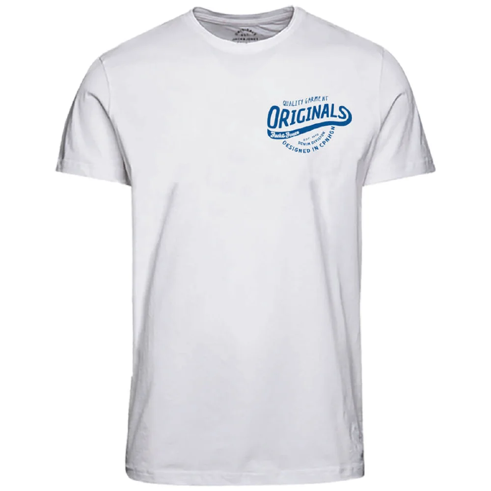 Jack & Jones Men's Originals Art Chest Print T-Shirt - Cloud Dancer - S - Weiß Bild 1