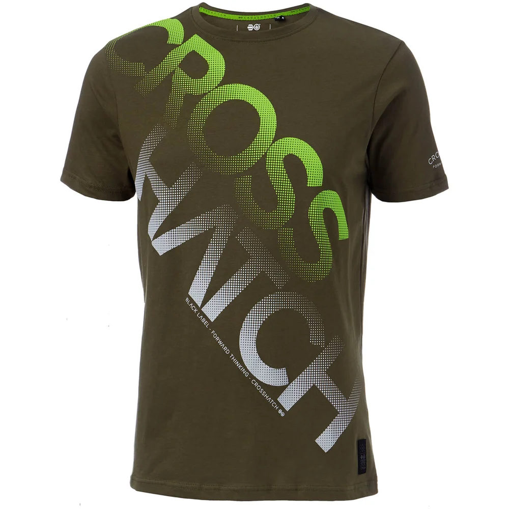 Crosshatch Men's Letterman T-Shirt - Beetle - S - Grün Bild 1