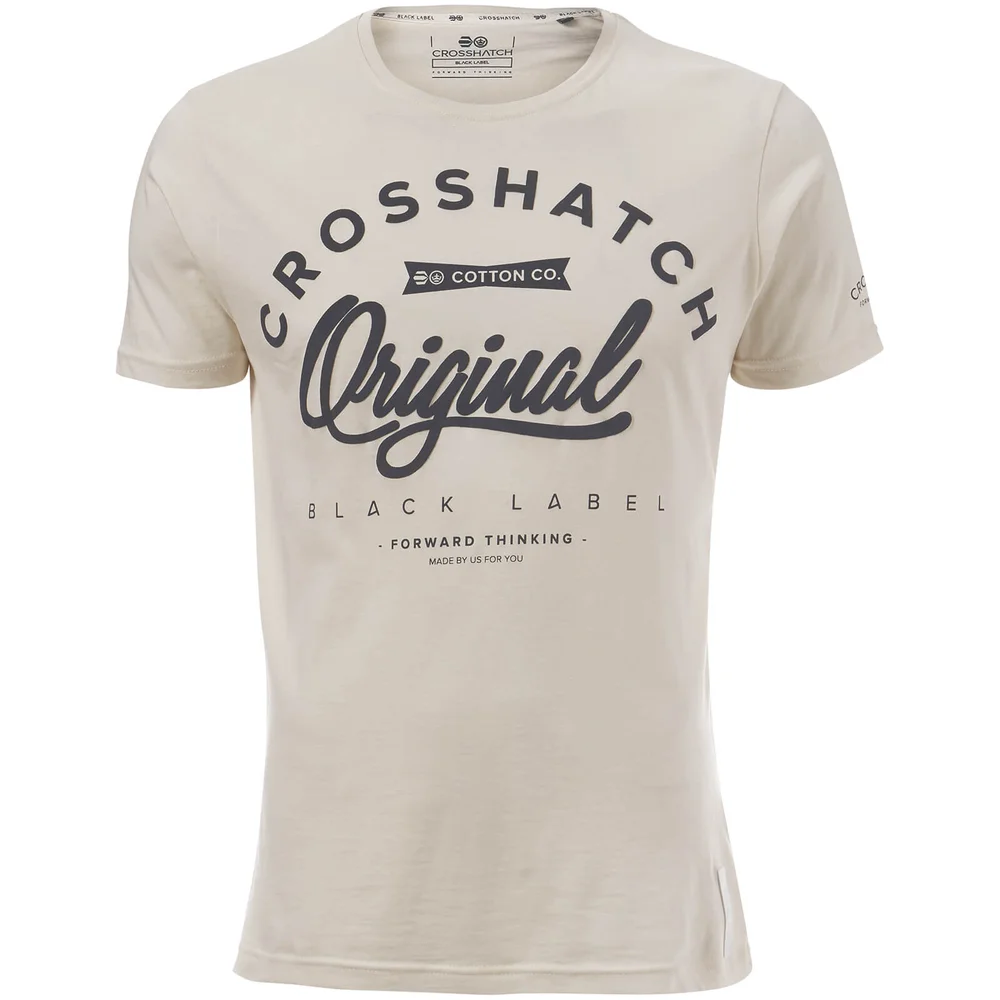Crosshatch Men's Freemans T-Shirt - Vaporous Grey - S - Weiß Bild 1