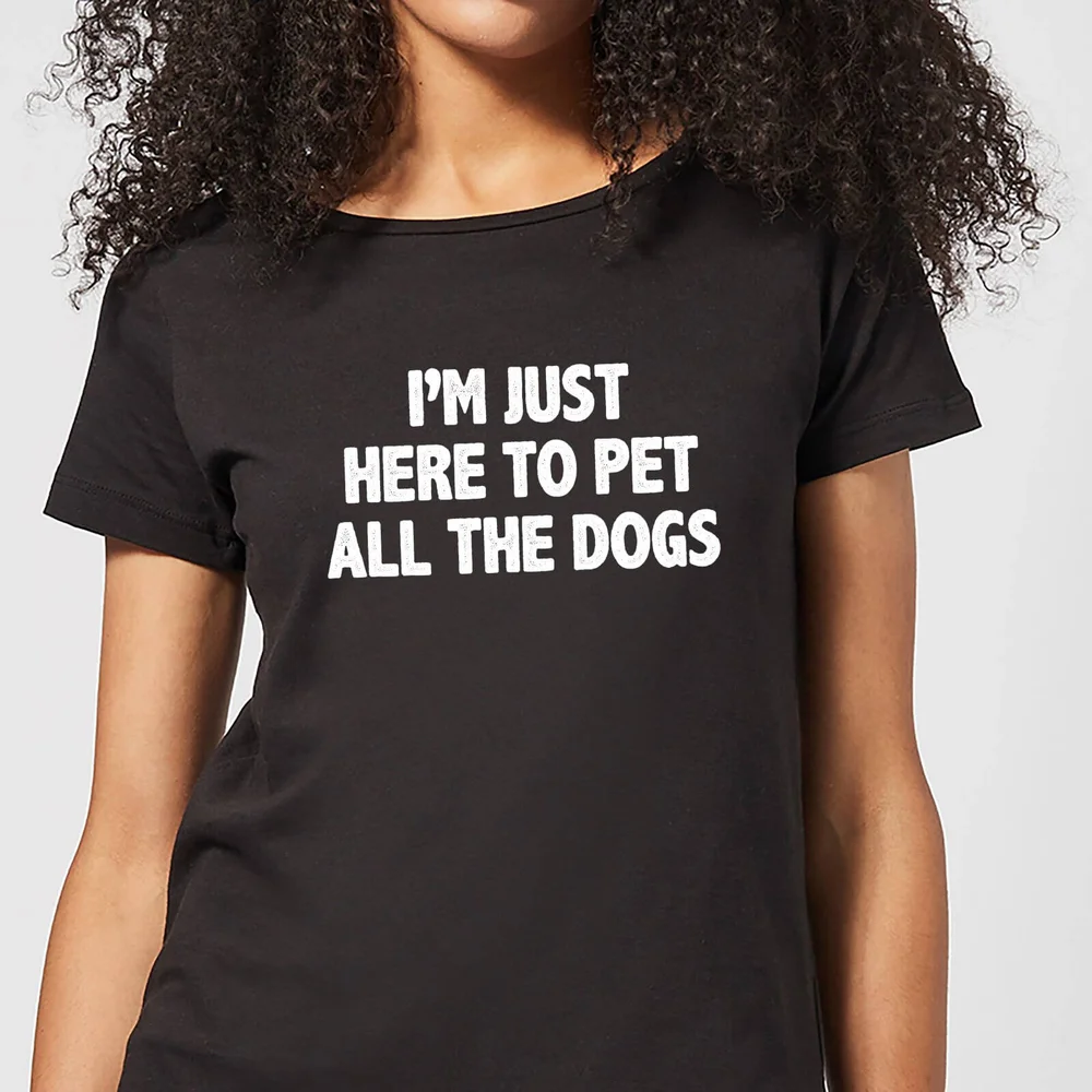 I'm Just Here To Pet The Dogs Women's T-Shirt - Black - 3XL Bild 1
