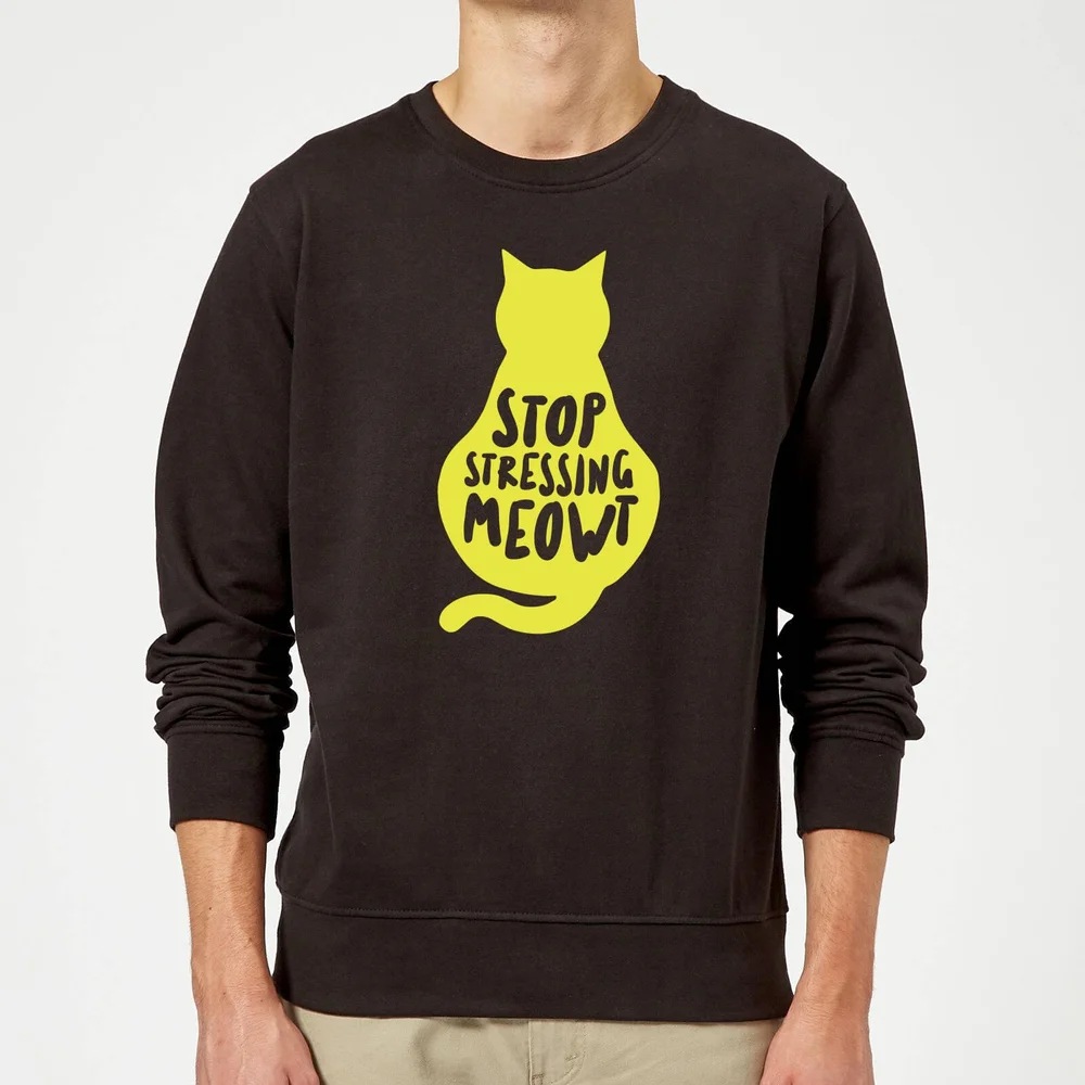 Stop Stressing Meowt Sweatshirt - Black - S - Schwarz Bild 1
