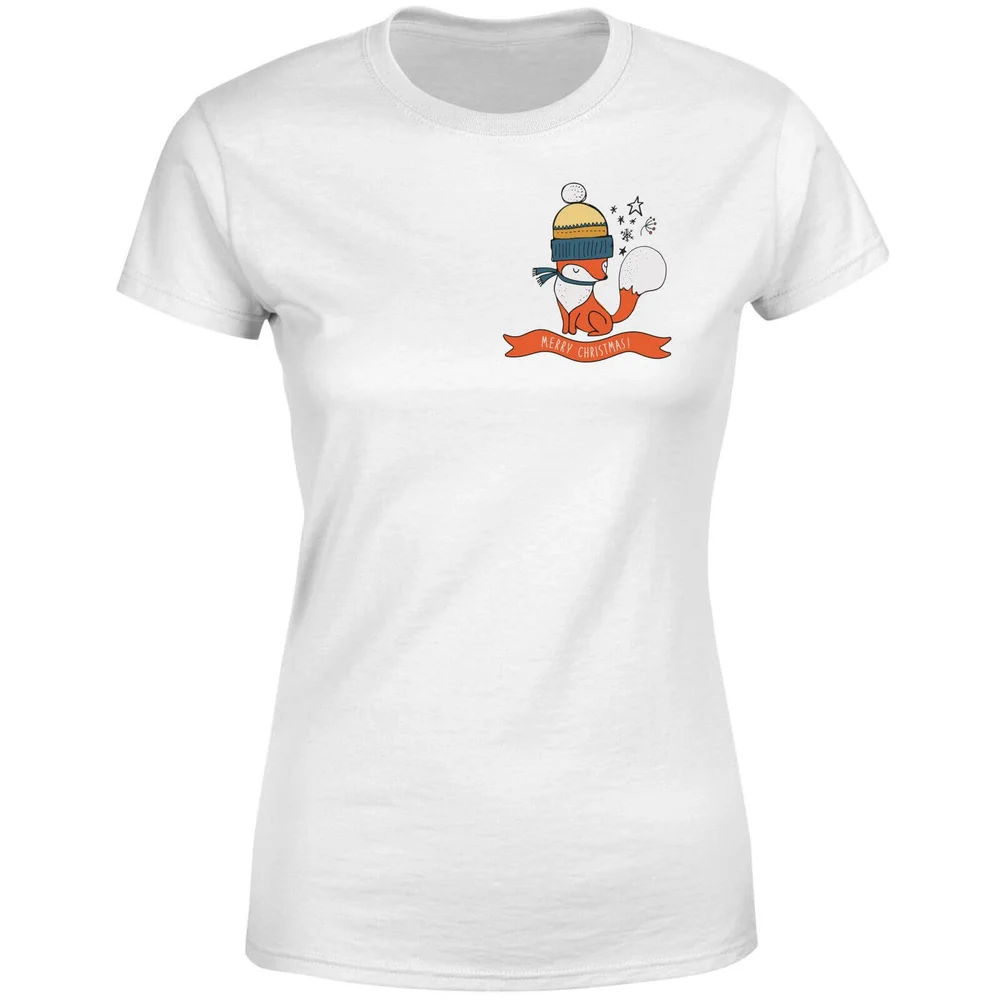 Christmas Fox Pocket Women's T-Shirt - White - S - Weiß Bild 1