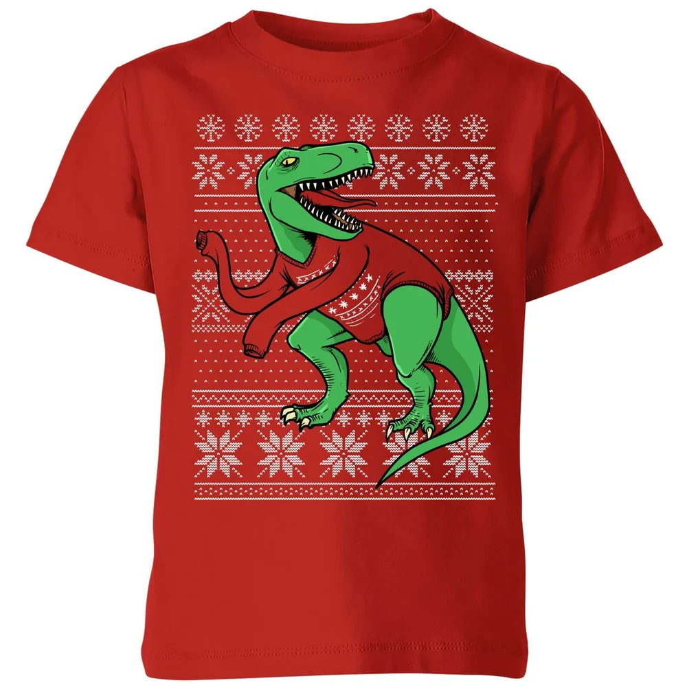 T-Rex Sleeves Kids' T-Shirt - Red - 3-4 Jahre Bild 1