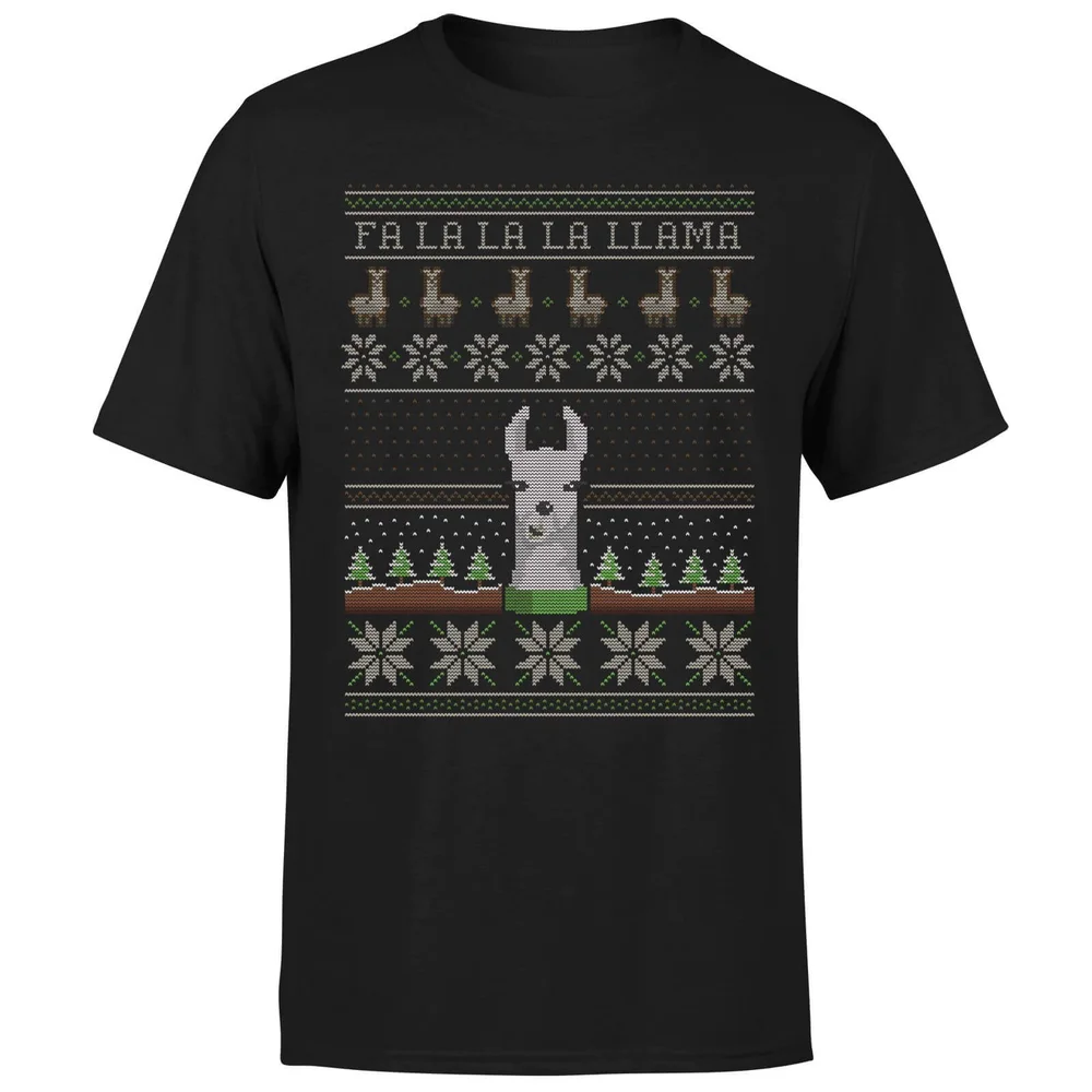 Fa La La La Llama T-Shirt - Black - S Bild 1