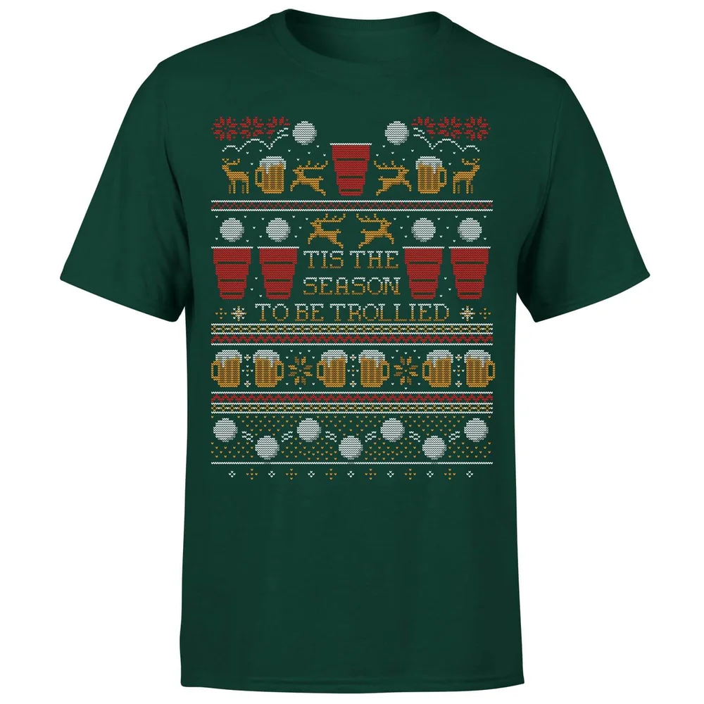 Tis The Season To Be Trollied T-Shirt - Forest Green - S - Waldgrün Bild 1