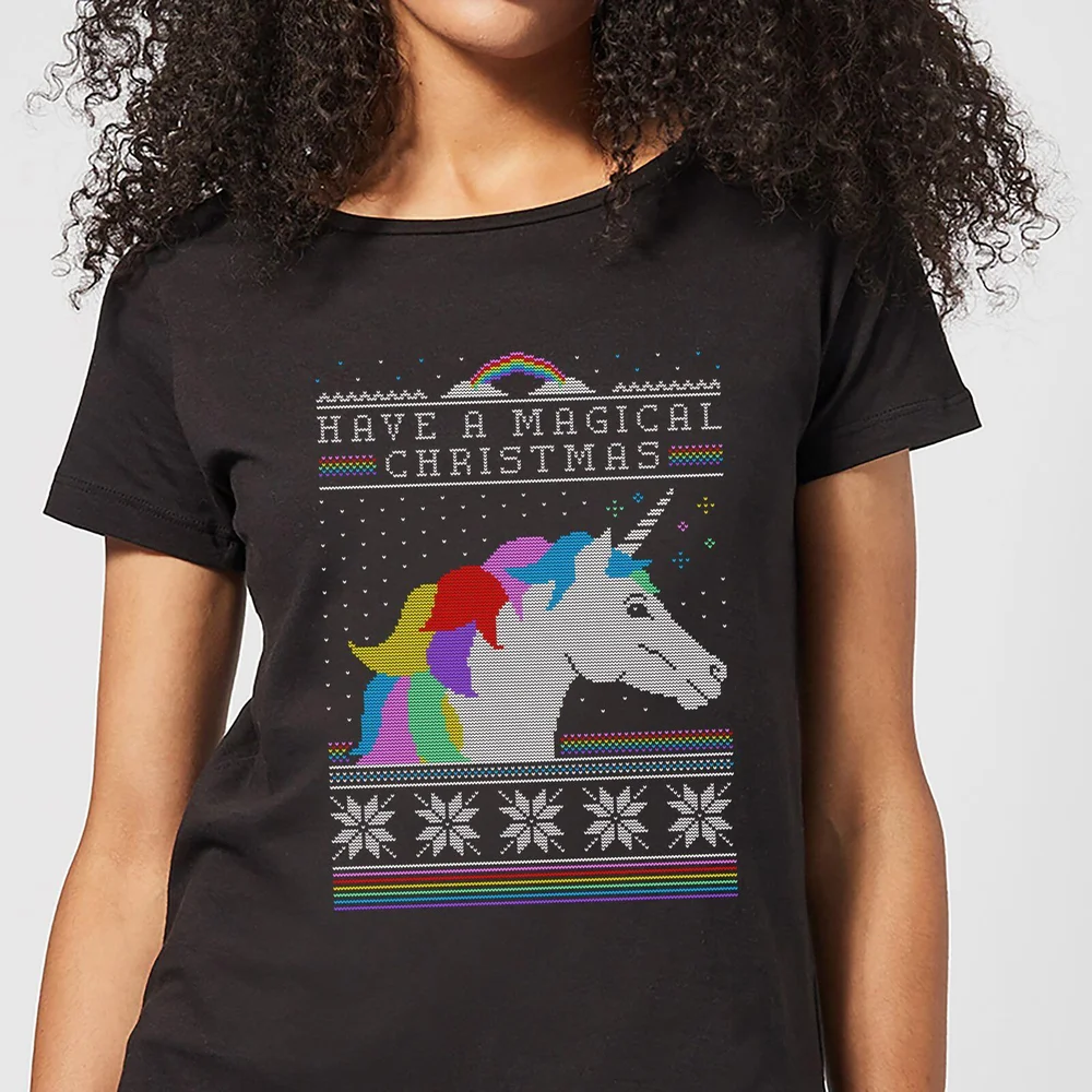 Have a magical Christmas Fair isle Women's T-Shirt - Black - 3XL Bild 1