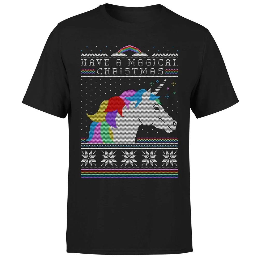 Have a magical Christmas Fair isle T-Shirt - Black - S Bild 1