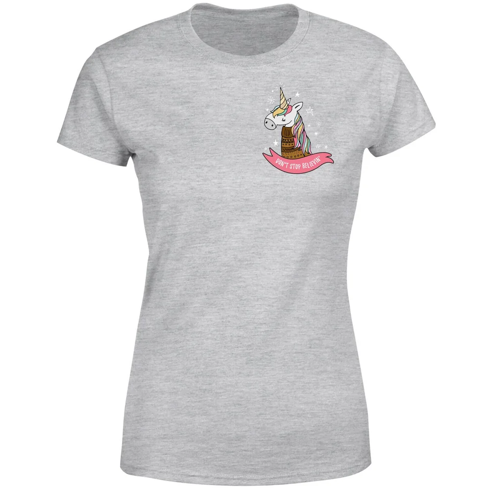 Christmas Unicorn Pocket Women's T-Shirt - Grey - S - Grau Bild 1